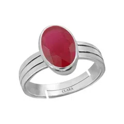Clara Pink Ruby 4.8cts Sterling Silver Bezel Set Oval Ring-image-92