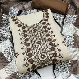 Ishin Floral Embroidered Sequinned Unstitched Dress Material-image-84