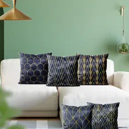 ArtzFolio Multicoloured Set of 5 Velvet Square Cushion Covers-image-70