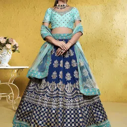 DIVASTRI Embroidered Semi-Stitched Lehenga & Unstitched Blouse With Dupatta-picture-20