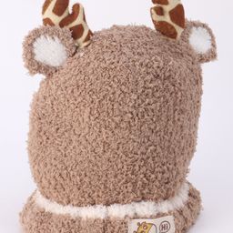 Babyhug Acrylic Woollen Cap With Giraffe 3D Ear- Light Brown-image-22