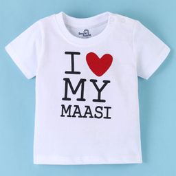 Doodle Poodle 100% Cotton Half Sleeve I Love My Massi Printed T-Shirt - White-picture-0