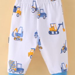 Child World Interlock Cotton Knit Full Length Lounge  Pant JCB Print - Blue & White-image-95
