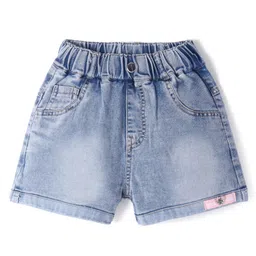 Kookie Kids Solid Denim Shorts - Blue-picture-39