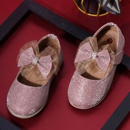 Minesole  Bow & Shimmer Detailed Ballerinas - Rose Gold-image-71