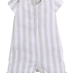 BABY GO Cotton Half Sleeves Striped Romper - Beige-picture-20