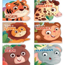 Wild Animals Shaped Board Books I Board Books for Children Age 1+ I Set of 6 Books (12 Pages in each book) I Picture Book for Kids I Beautiful Illustrations I Set 1 - English-11