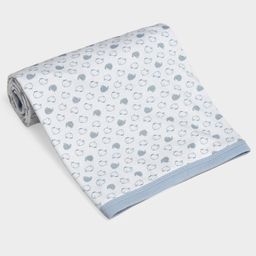 Mi Arcus Premium Knitted Printed Ultra-Soft Blanket - White & Blue-picture-20