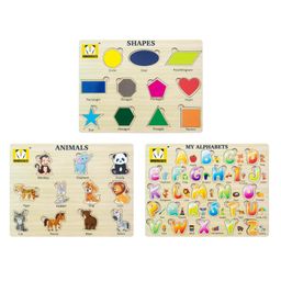 Mindmaker - Wooden Puzzle Without Knobs Educational and Learning Toy for Kids (Set of 3 Puzzles)(Color May Vary) image 2