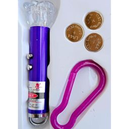 AKN TOYS 3 in 1 Laser Pointer for Kids and Key Chain Hook with 3 Button Size Cells, Multicolor, Set of 1( COLOR MAY VARY ) image 2