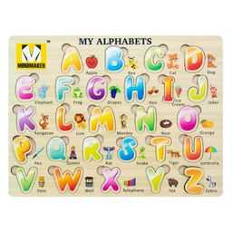 Mindmaker - Wooden Puzzle Without Knobs Educational and Learning Toy for Kids (Set of 3 Puzzles)(Color May Vary) image 3