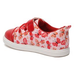 Tiny Bugs Girls Floral Printed Velcro Closure Sneakers - Red image 4