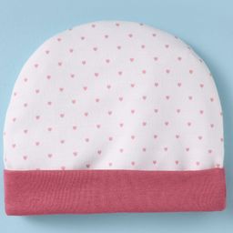 Ben Benny Interlock Knit Cap Mittens & Booties With Heart Print - White image 3