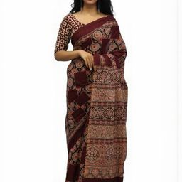 Pinkcity Trade World Maroon Pure Cotton Ikat Sarees-picture-1