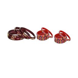 Somil Elegant Combo Glass Bangle Set | Combo Of 2 Set, Maroon, Multicolor-image-73