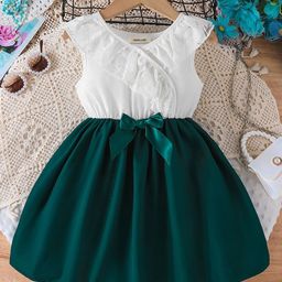 INCLUD Girls Colourblocked Sleeveless Fit & Flare Dress-image-77