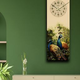 OLIVE TREE Beige & Blue Printed Traditional Wall Clock-6