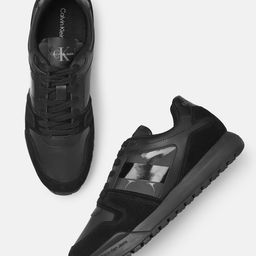 Calvin Klein Men Toothy Run Laceup Low Lth Mix Brand Logo Printed Leather Sneakers-34