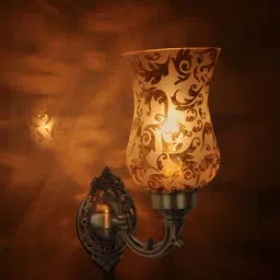 Fos Lighting Gold Brass Mini Single Wall Scone With Luster Etched Glass (Bulb not included)-image-79