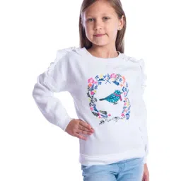 Cherry Crumble By Nitt Hyman Kids White Embroidered Sweatshirt-image-73