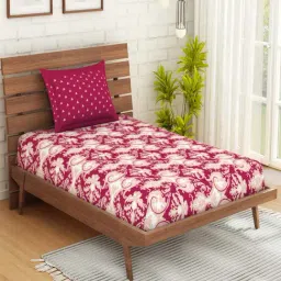 Spaces Atrium 144 TC Maroon Bed Sheet Set-image-91