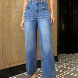 Kotty Blue High Rise Wide Leg Jeans-image-110
