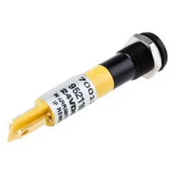 RS PRO Yellow Panel Mount Indicator 24V DC, Mounting Hole Size 8 mm, Termination Type Solder Tab, IP Rating IP67, Model No 7001754 image 3