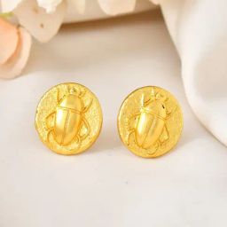 VOJ 18K Gold Plated Designer Small Stud Earrings-picture-16