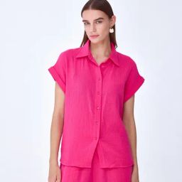 Cover Story Pink Regular Fit Shirt-image-20
