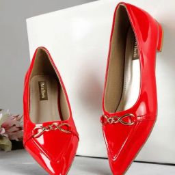 Flat N Heels Women's Red Falt Ballets-image-34