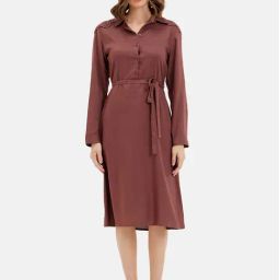 Kazo Brown Midi Dress-image-53