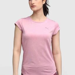 Puma Pink Regular Fit Sports T-Shirt-image-48