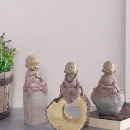Tayhaa Pink Serene Baby Buddha Trio Statue-image-38