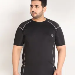Chkokko Black Grey Regular Fit Striped T-Shirt-image-108