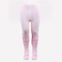 Bonjour Kids Baby Pink Barbie Print Tights-image-78