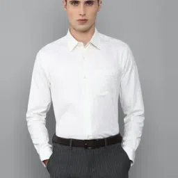 Louis Philippe Gods & Kings White Cotton Regular Fit Self Pattern Shirt-picture-47