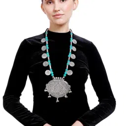 Imli Street Turquoise & Silver Necklace-image-5