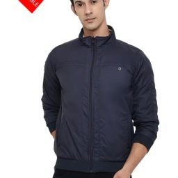 Cantabil Navy Regular Fit Mock Collar Reversible Jacket-image-65