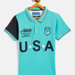 Duke Kids Blue Printed Polo T-Shirt-image-61