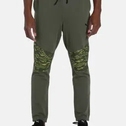 Puma Green Cotton Regular Fit Printed Sports Joggers-image-98