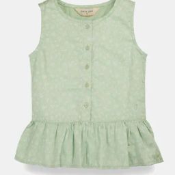 Gini & Jony Girls Green Printed Top-image-11