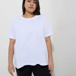 Gia by Westside White Schiffli-Detailed Cotton Top-picture-16