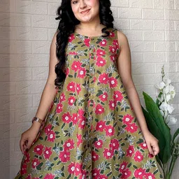Janasya Women Floral Printed Pure Cotton A-Line Tunic-image-32