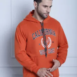 Vimal Jonney Rust Regular Fit Printed Hooded Sweatshirt image 3