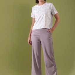 SELVIA White & Mauve Printed Co-Ord Set-image-27