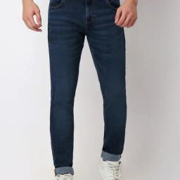 Spykar Blue Cotton Blend Slim Solid Jeans-image-33