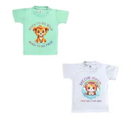 Cute Pals Kids-Unisex Pack Of 2 Multicoloured Cotton Tshirts-picture-39