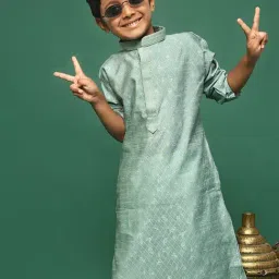 Sanwara Kids Green Embroidered Kurta-picture-44