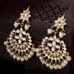 NVR Artificial Stones Studded Chand Bali Earrings for Women-picture-20