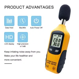 generic Real Instruments HT 80A Digital Handheld Sound Level Audio Volume Noise Meter Tester 30-130dB image 3